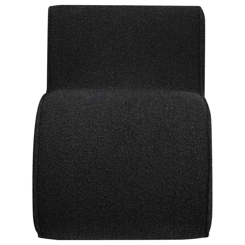 Ronea Boucle Upholstered Armless Curved Chair Charcoal by Unique Piece Furniture