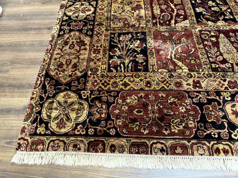 Indo Persian Rug 9x12, Bakhtiari Panel Design, Multicolor, Soft Wool Pile by Jewel Rugs