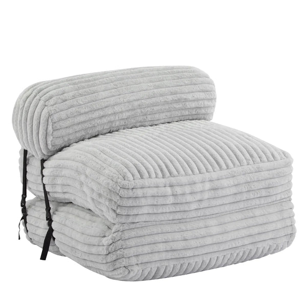 Latina Indoor Foldable Bean Bag Lounge Chair - Light Gray