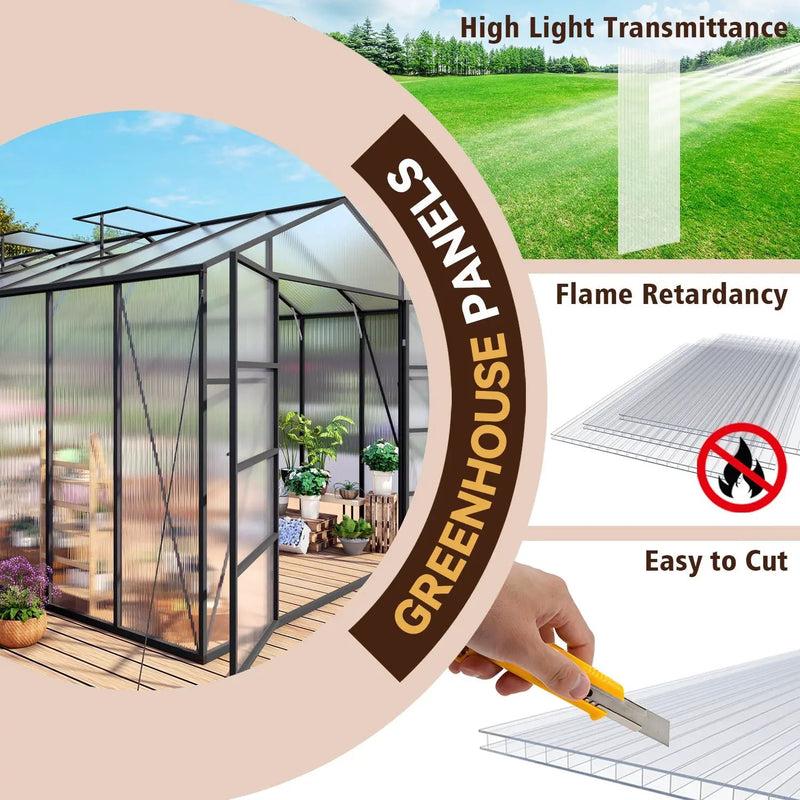 4' x 2' Twin-Wall Polycarbonate Greenhouse Panels (10 Pack) by HouseOfZazla