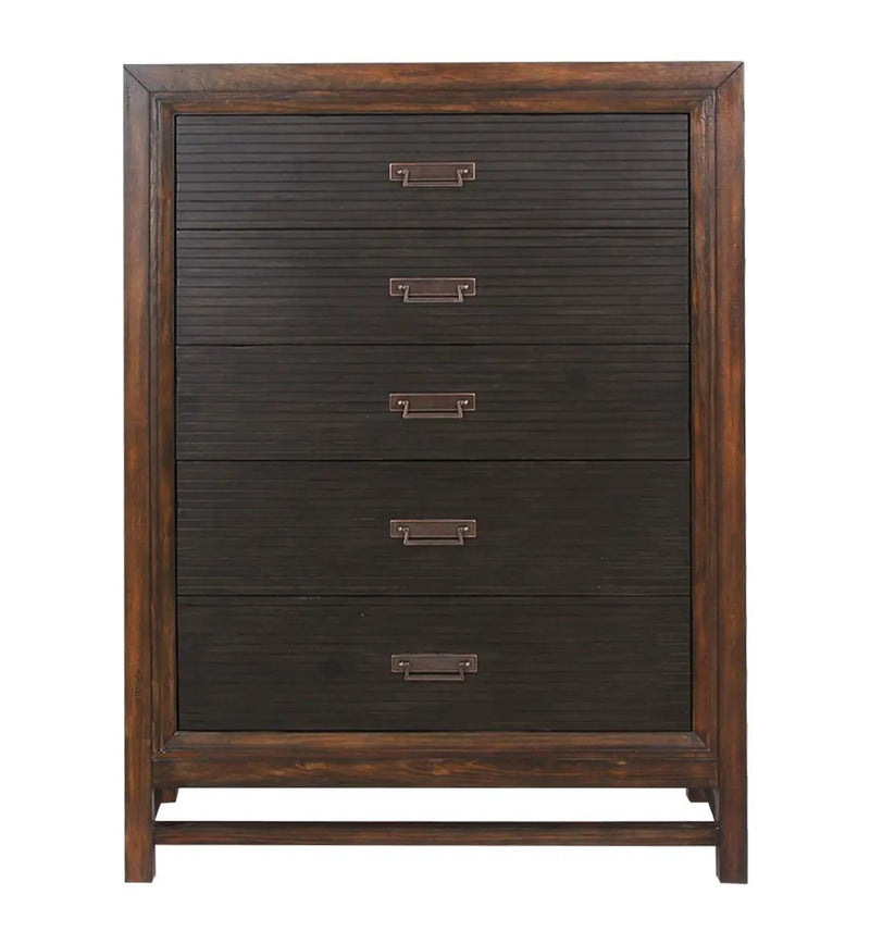 5 Drawer Chest, 2 Tone - Brown by Unique Piece Furniture