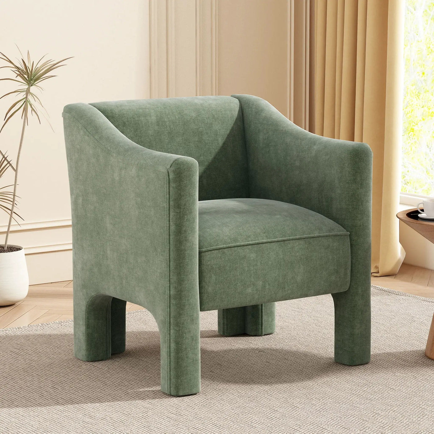 Barrel Accent Chair With Enclosed Arms by Unique Piece Furniture
