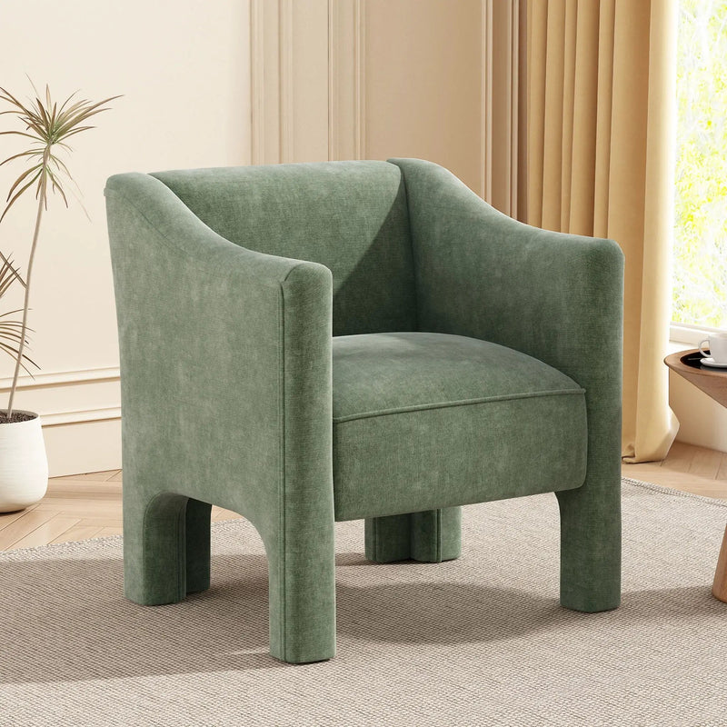 Barrel Accent Chair With Enclosed Arms by HouseOfZazla