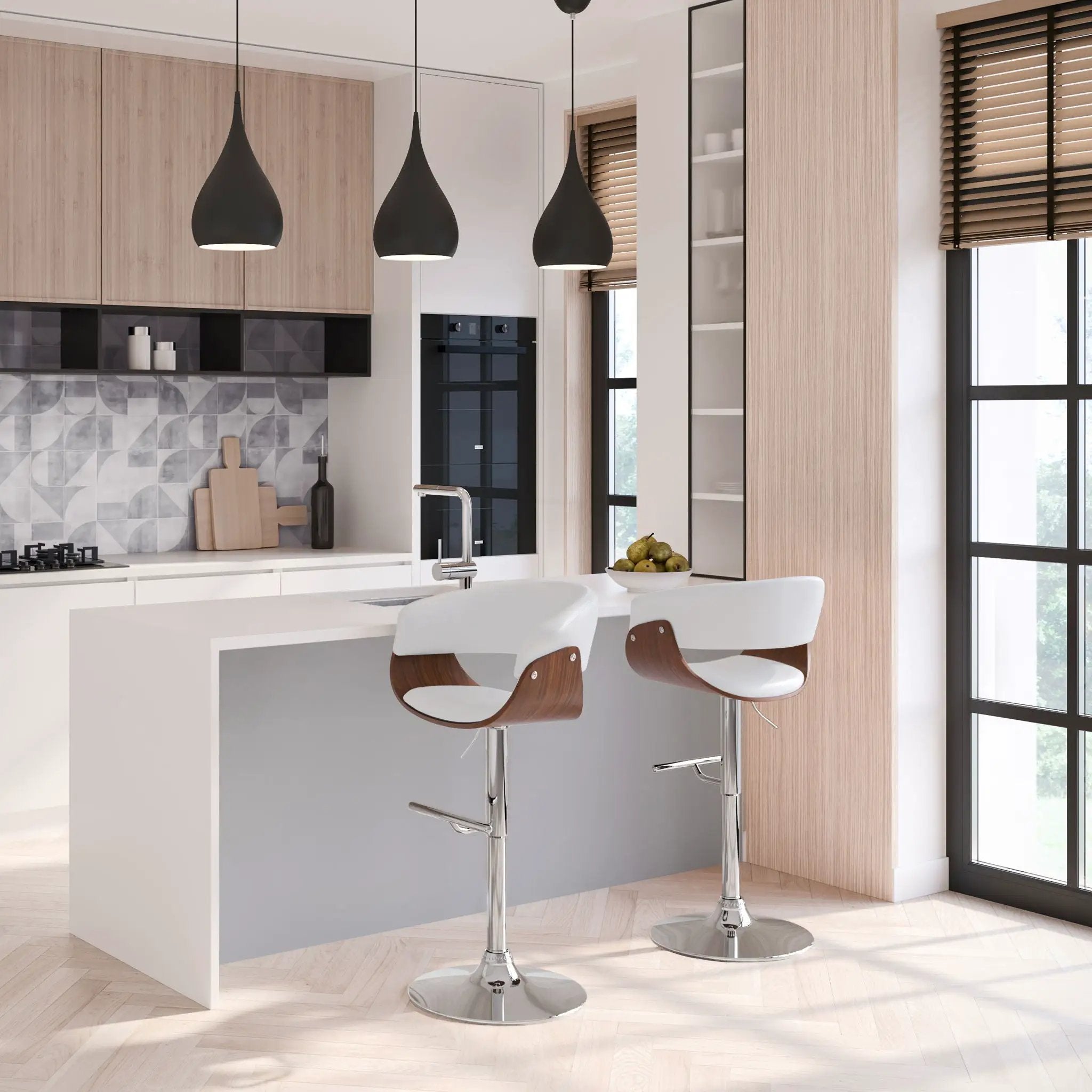 Sheldon - Upholstered Adjustable Swivel Bar Stool by Unique Piece Furniture