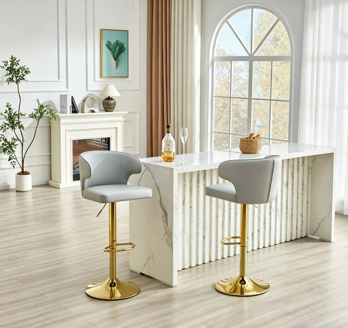 Modern Rotating Adjustable Bar Chair Set - Grey by HouseOfZazla