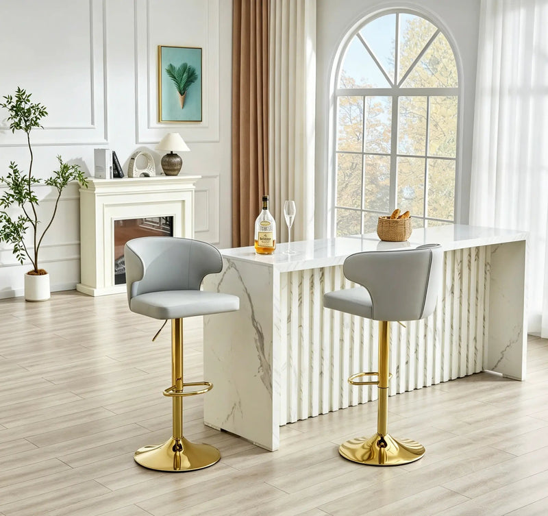 Modern Rotating Adjustable Bar Chair Set - Grey by HouseOfZazla