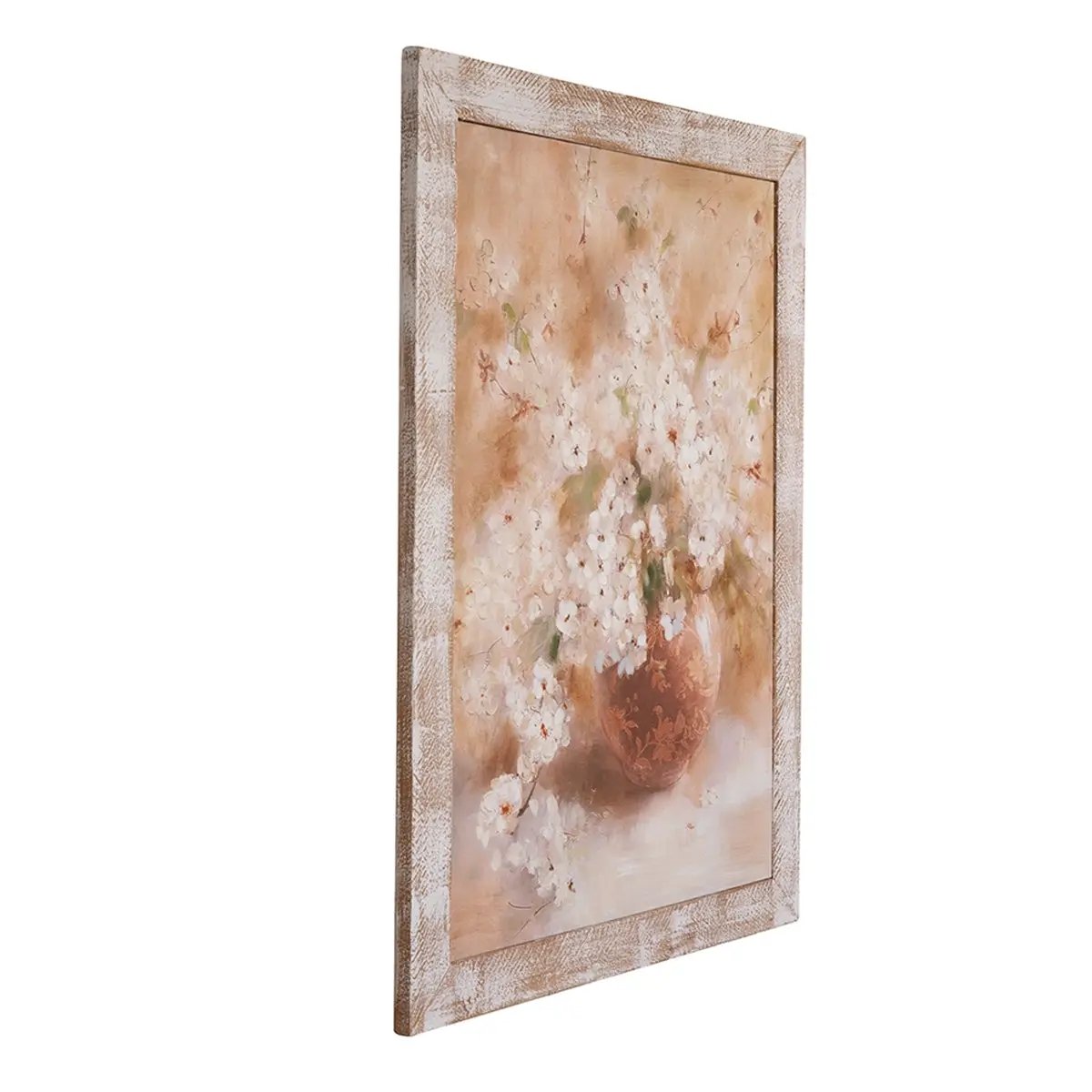 Hand-Painted Still Life Blossom Wall Art with Distressed Fir Wood Frame by HouseOfZazla