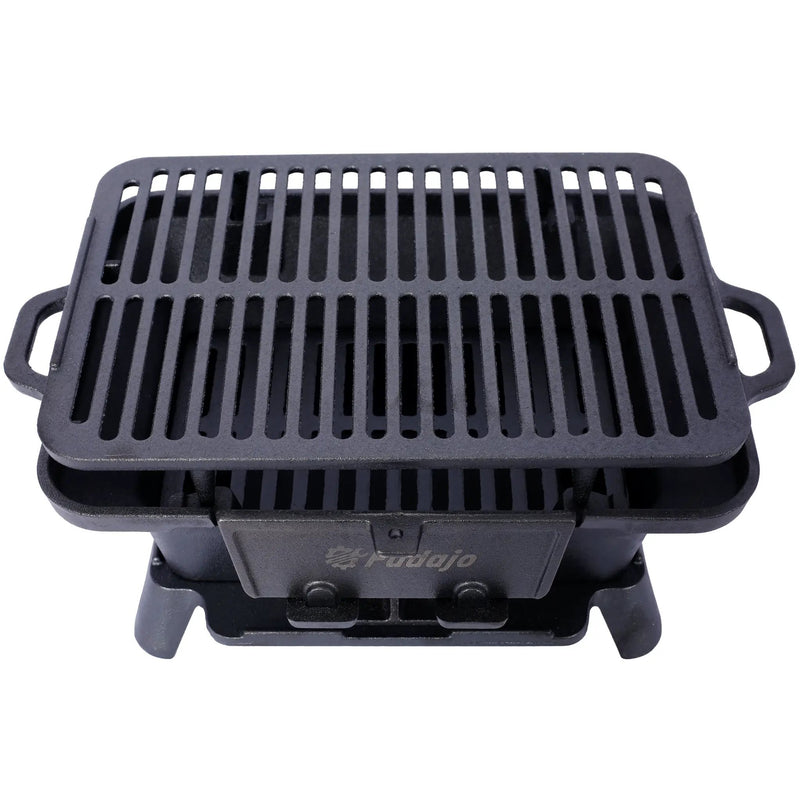 Oval Cast Iron Grill Outdoor Portable Charcoal Tabletop Skillet by HouseOfZazla
