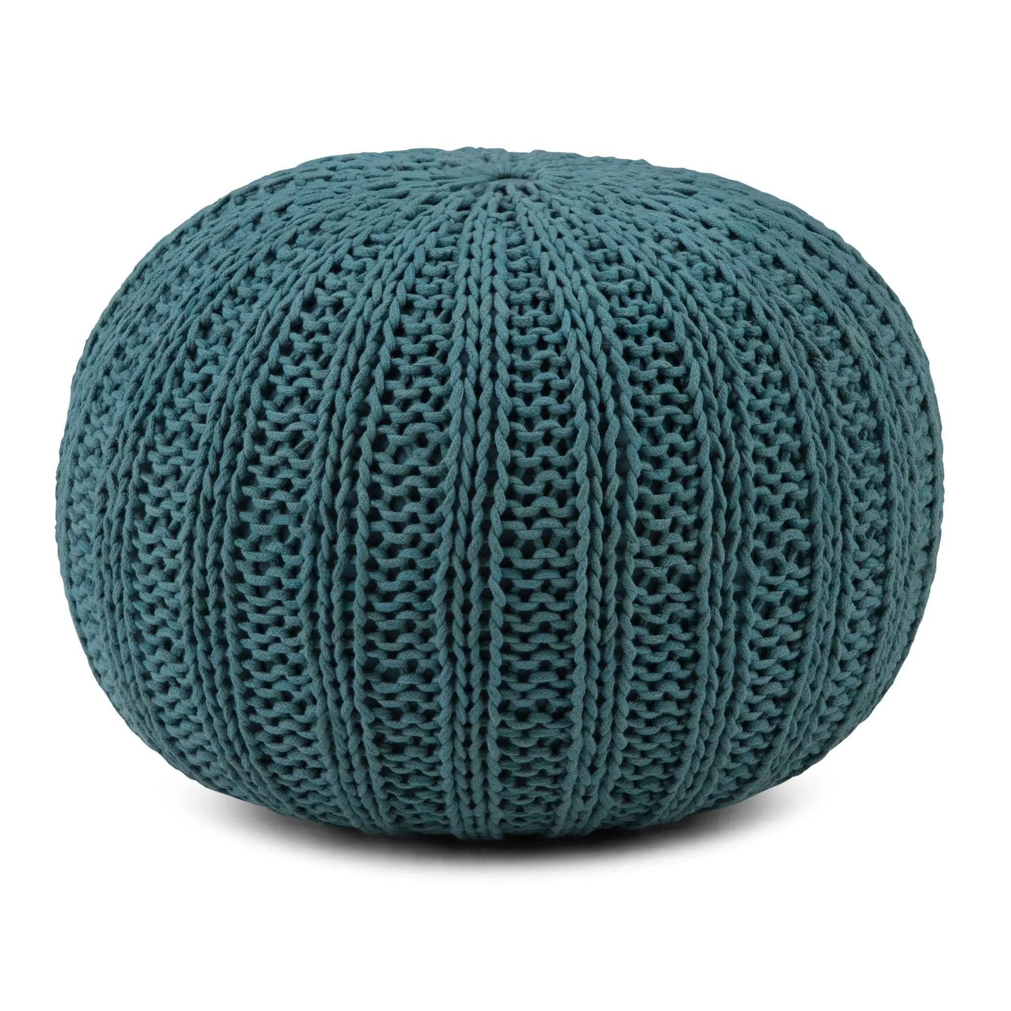 Shelby - Handcrafted Hand Knit Round Pouf by Unique Piece Furniture