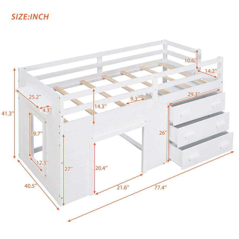 Loft Bed With Cabinet And Shelf by HouseOfZazla