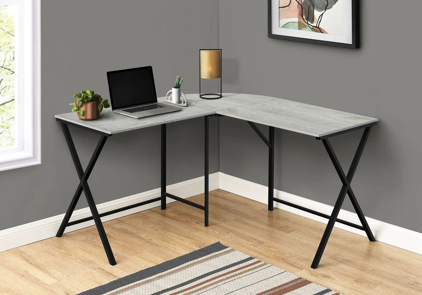 Contemporary L-Shaped Corner Computer Desk by HouseOfZazla