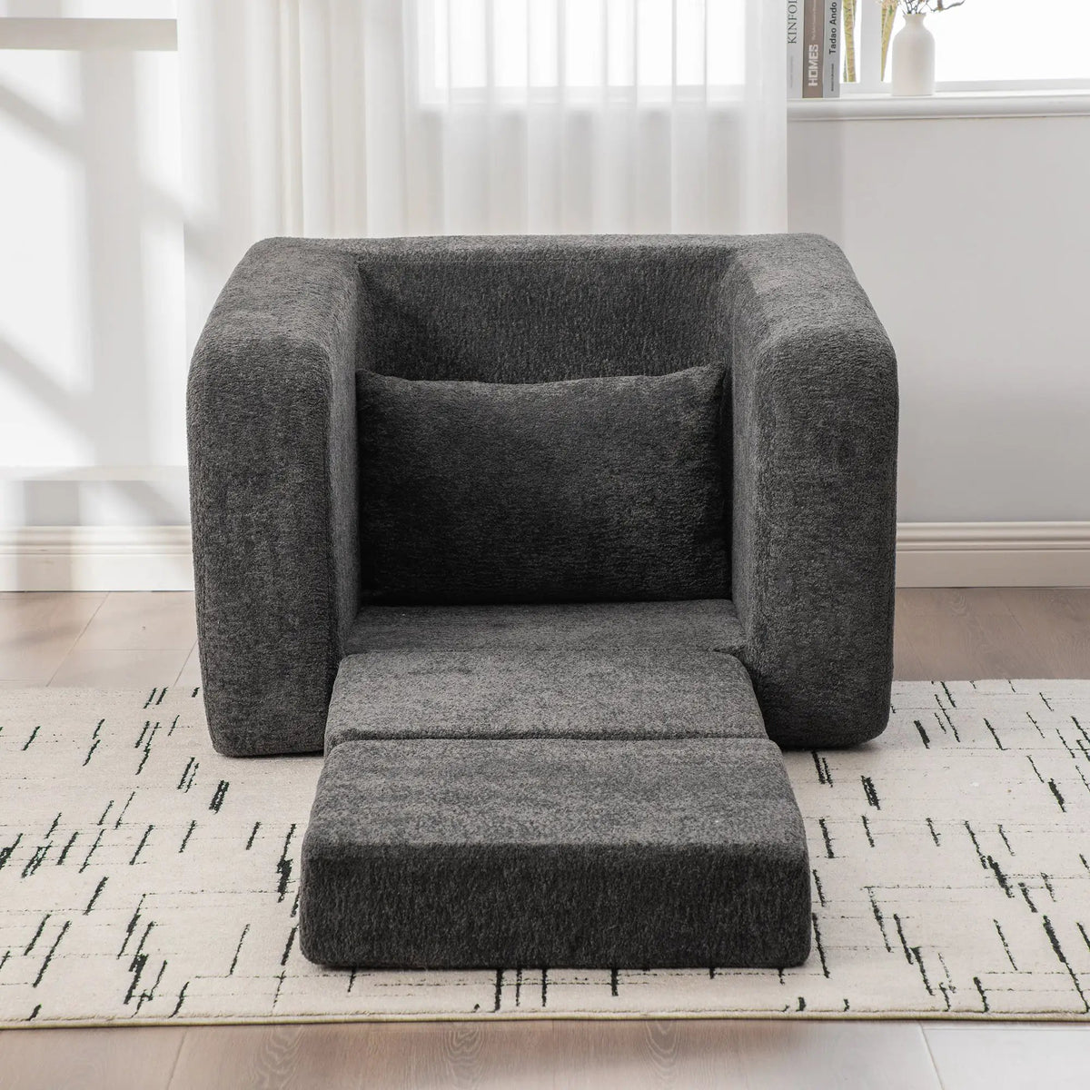 40" Foldable Single Sofa Bed with Armrest & Backrest by HouseOfZazla