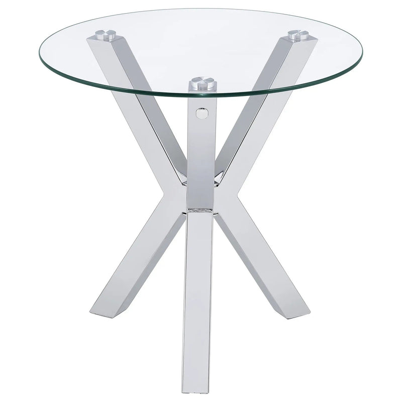 Kenzie 3-piece Round Coffee and End Table Set Chrome by Unique Piece Furniture
