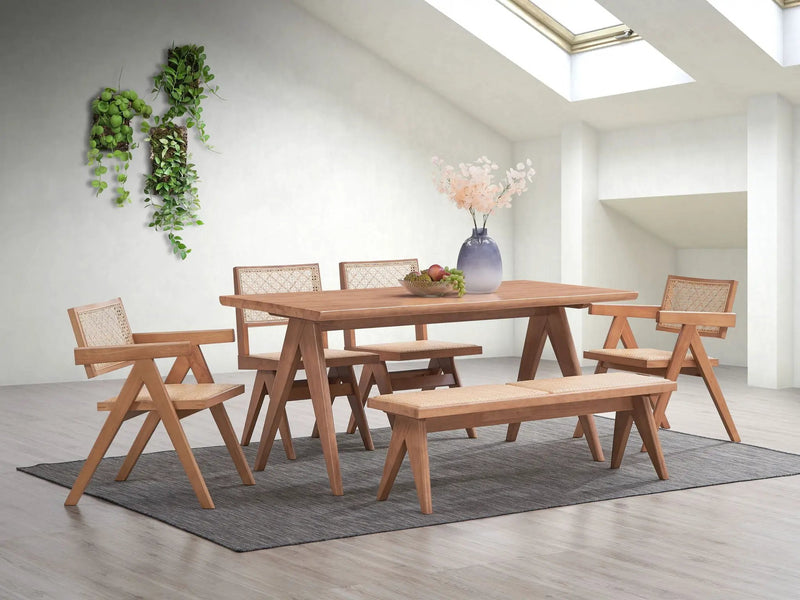 Valentina - 6 Piece Patio Furniture Set - Rattan / Natural by Unique Piece Furniture