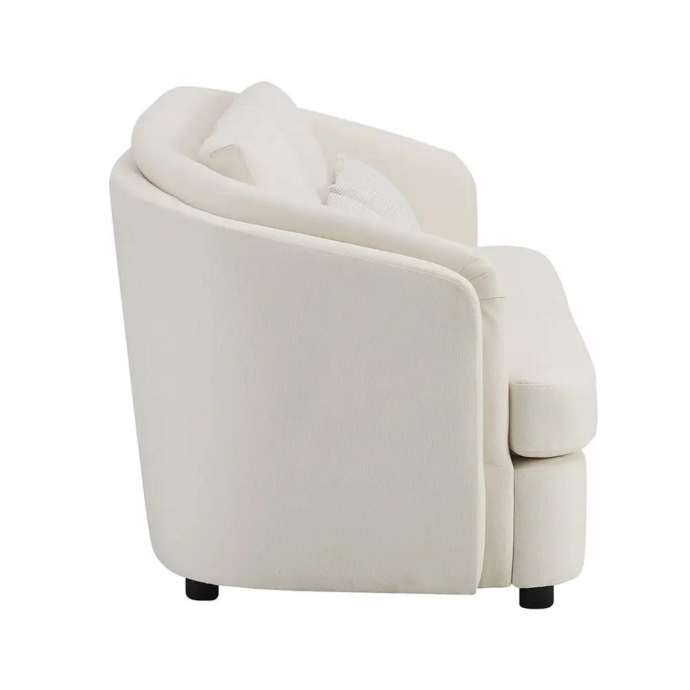 Mariko - Loveseat With 2 Pillows - Beige Linen by Unique Piece Furniture