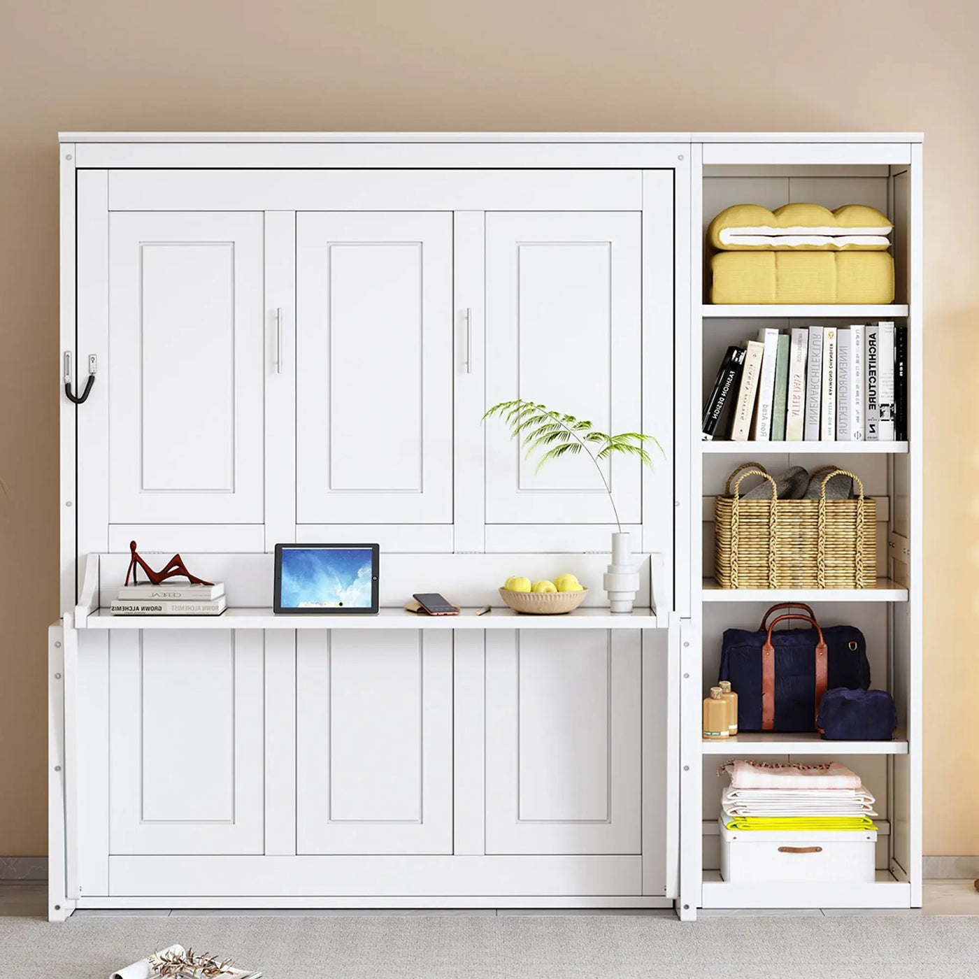 Sturdy Murphy Bed With Desk And Bookshelf by HouseOfZazla