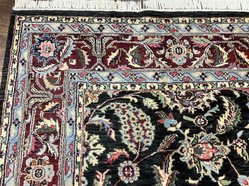 Indo Persian Rug 8x10, Nourison Carpet, Floral, Hand Knotted Vintage Wool Rug by Jewel Rugs