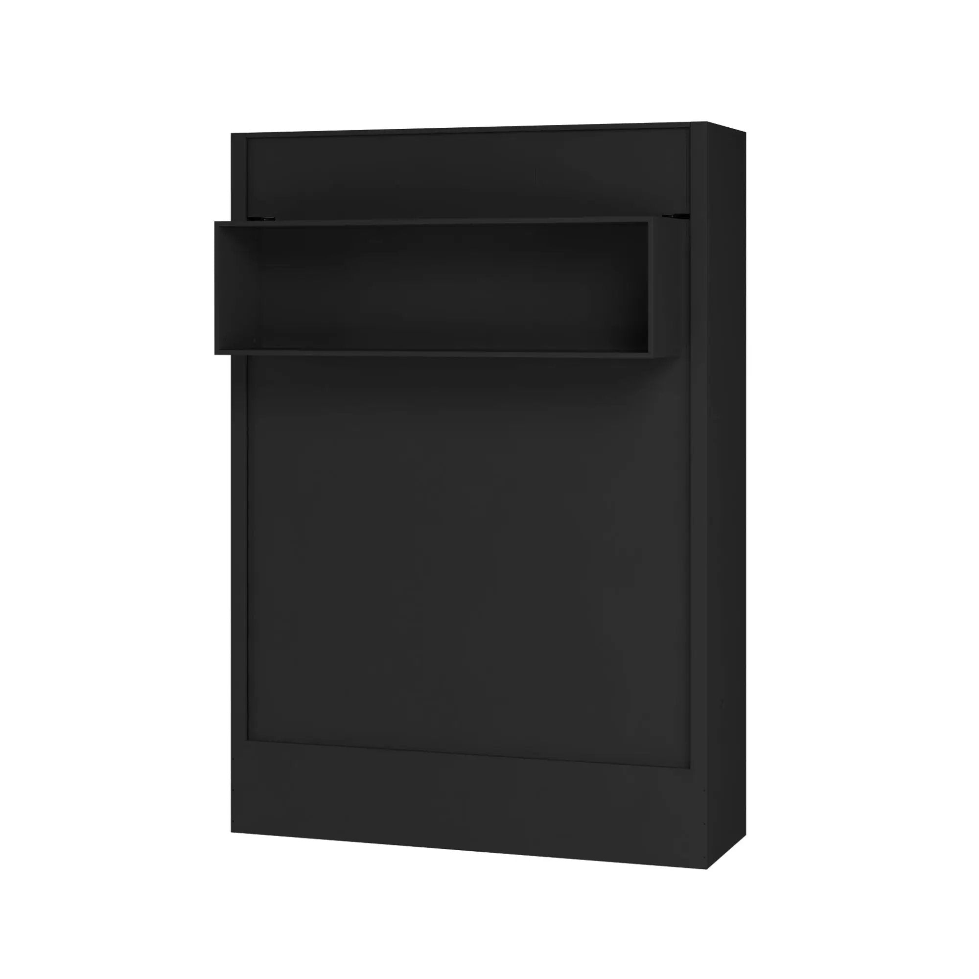 Easy-Lift Full Murphy Wall Bed in Black with Shelf by Sharicks