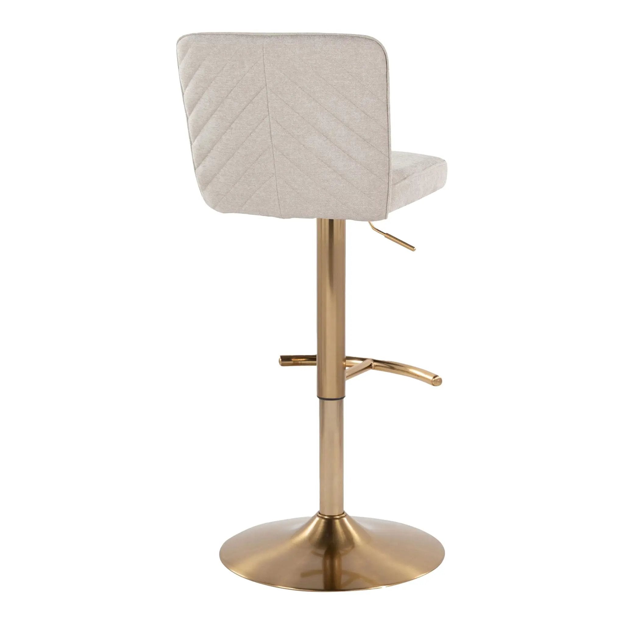 Henry - Contemporary Adjustable Barstool With Swivel With Rounded T Footrest (Set of 2) by Unique Piece Furniture