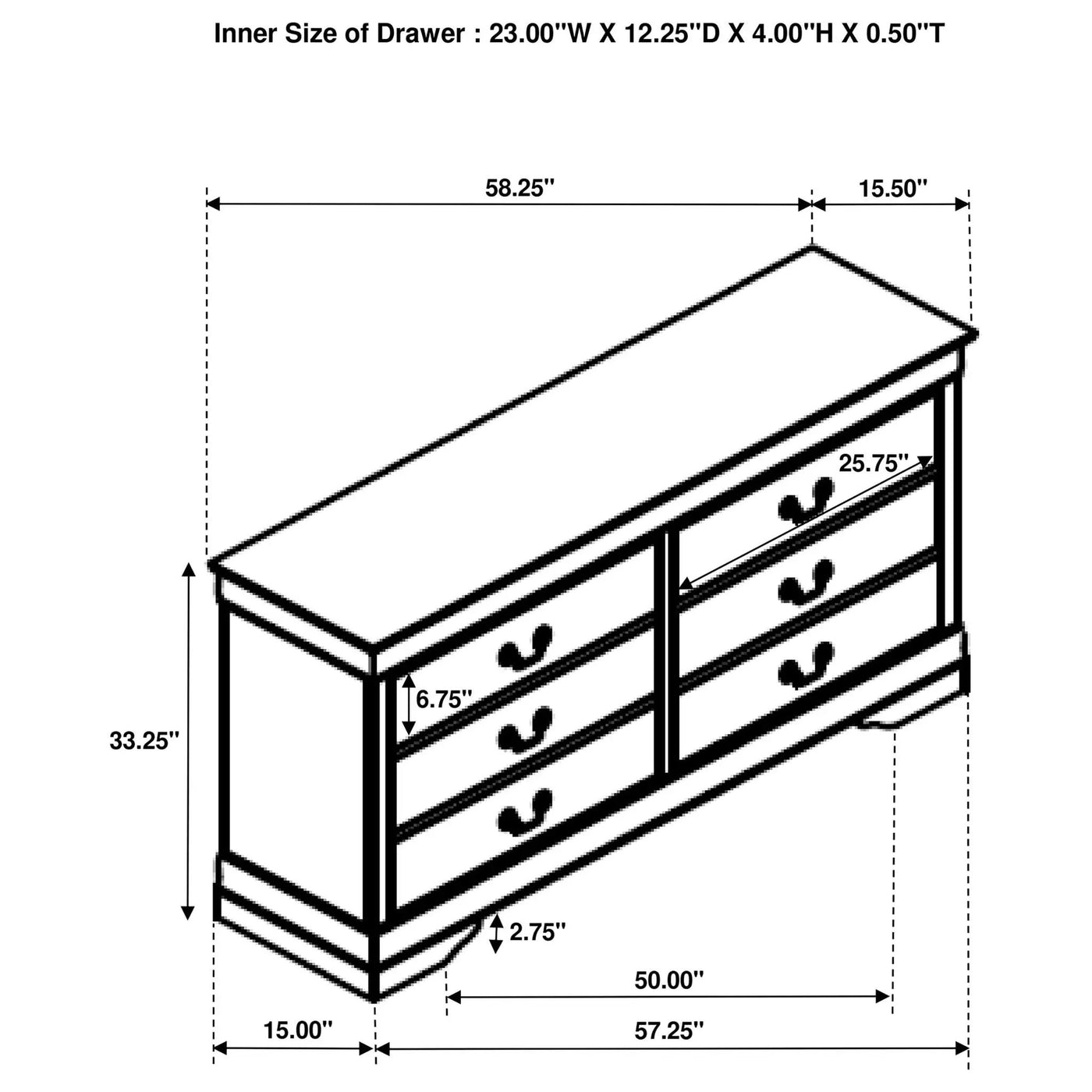 Frances - 6 Drawer Dresser by HouseOfZazla