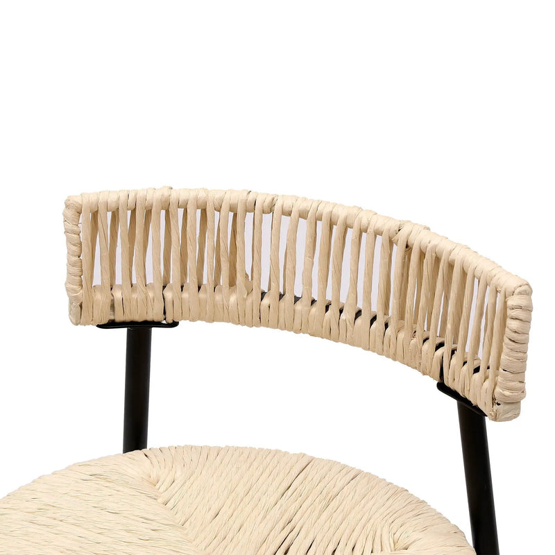 Boho Style Handwoven Paper Rope Counter Stools (Set of 2) by HouseOfZazla
