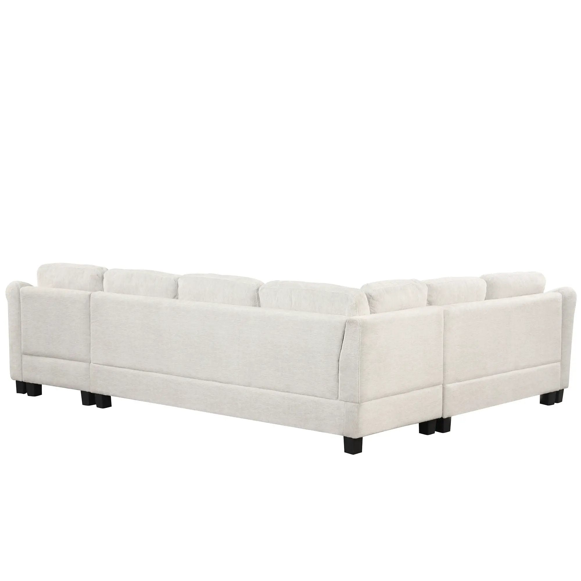 Contemporary U - Shaped Sectional Sofa With Movable Storage Ottoman by HouseOfZazla
