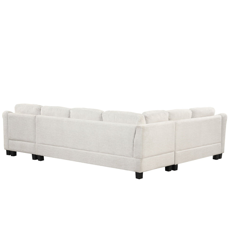 Contemporary U - Shaped Sectional Sofa With Movable Storage Ottoman by HouseOfZazla