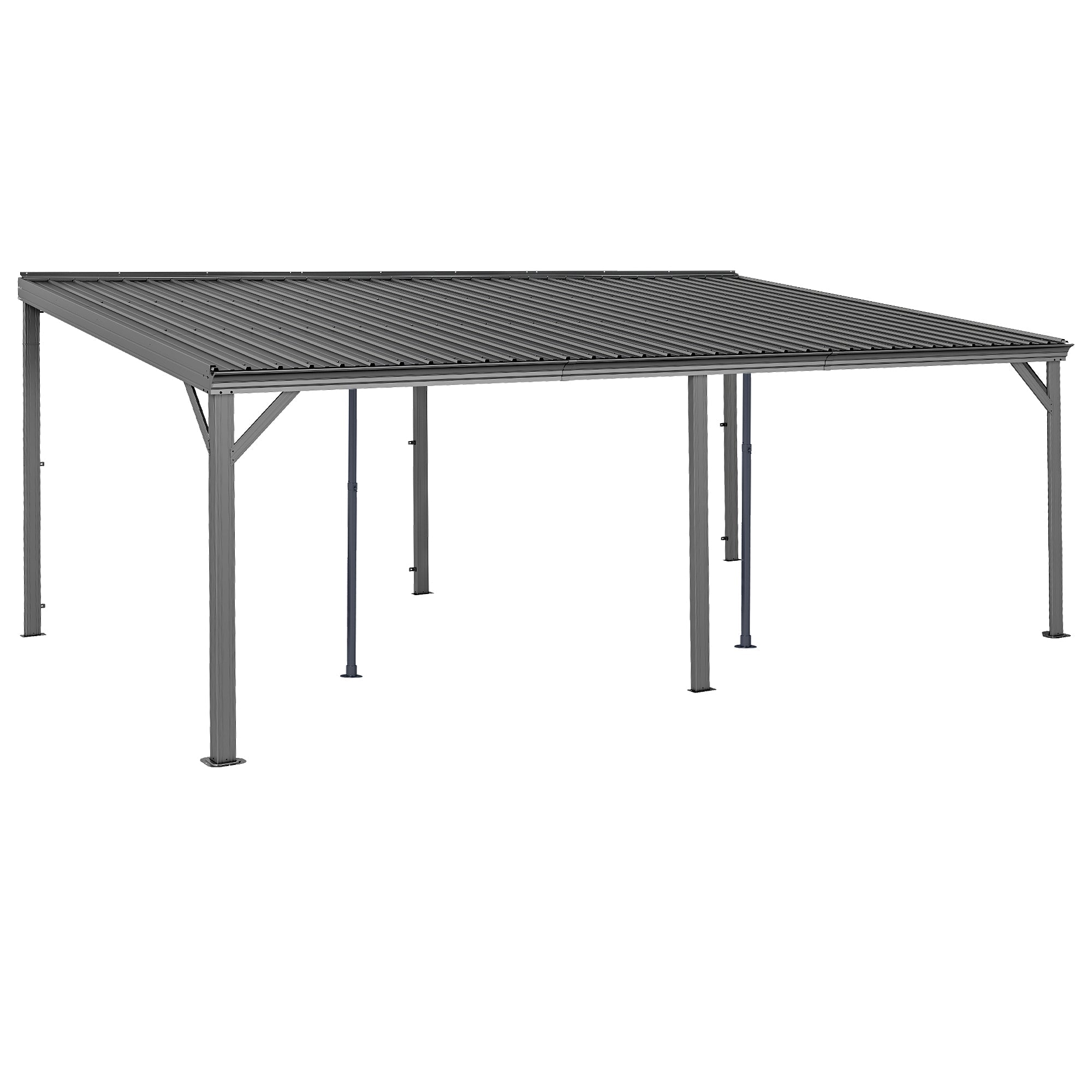 12x20FT Lean To Gazebo with Steel Roof by HouseOfZazla