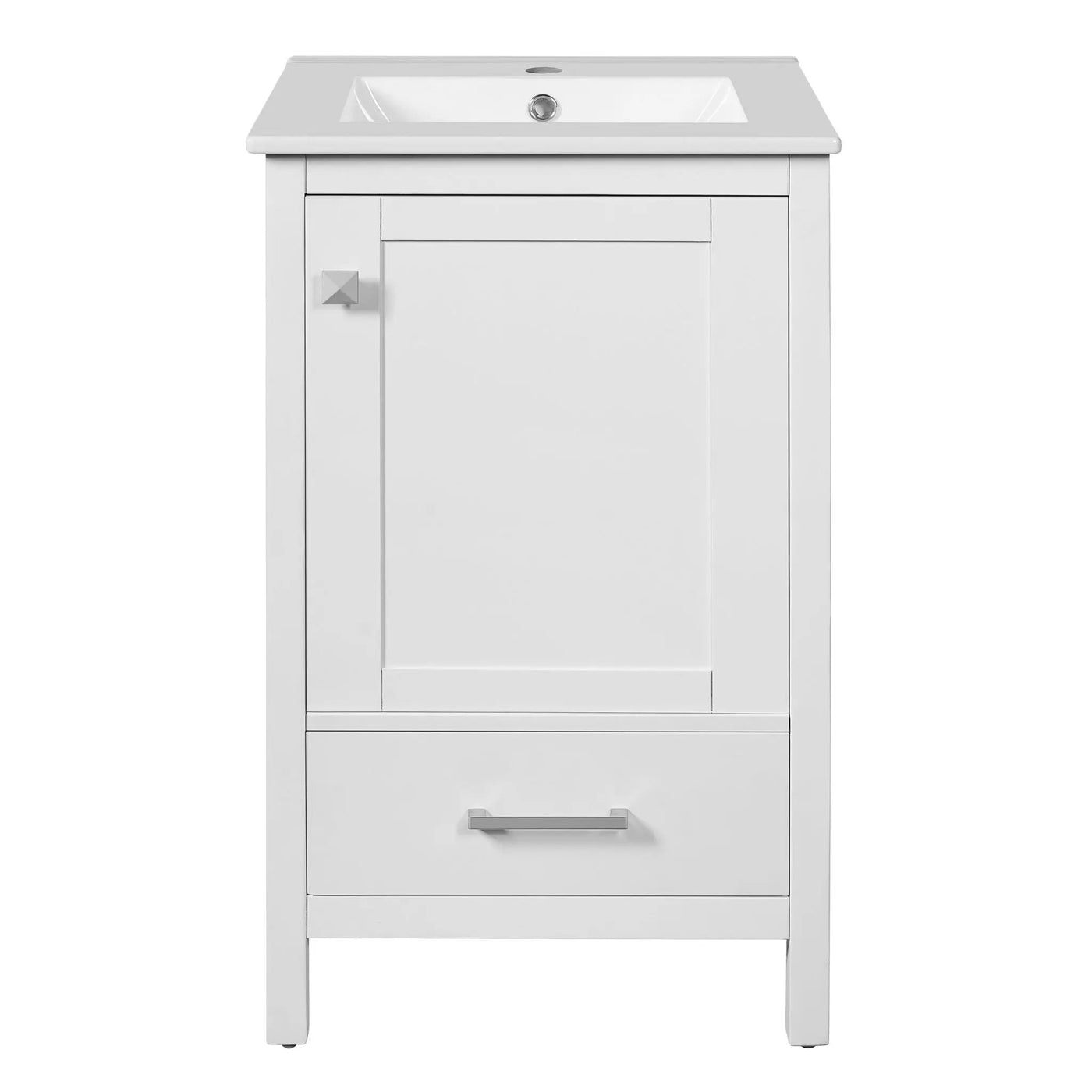 Bathroom Vanity With Ceramic Sink, Soft Close Drawers, Door Organizer, Divider Drawer, Adjustable Foot Pads by Unique Piece Furniture