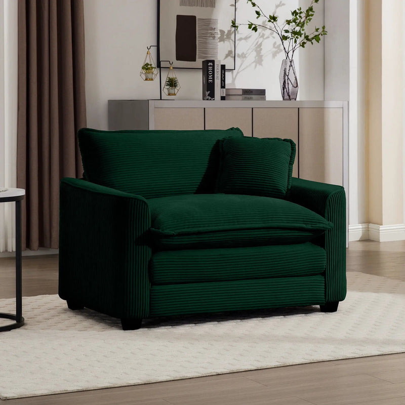 Modern Classic Fabric Single Chair Deep Seat Sofa With Pillow by Unique Piece Furniture