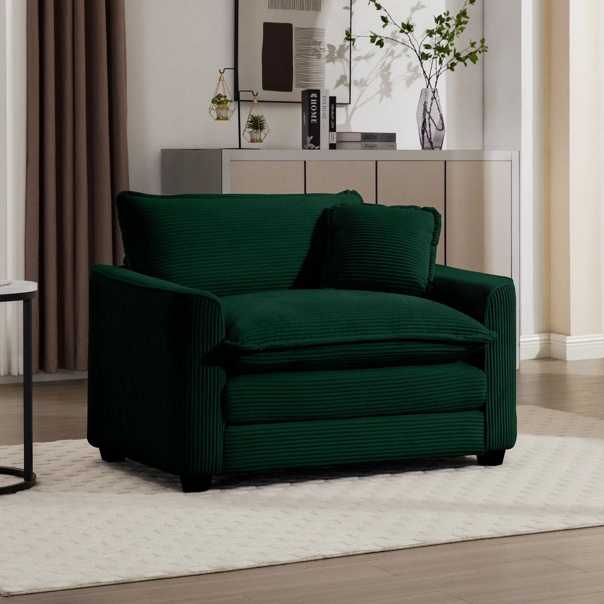 Modern Classic Fabric Single Chair Deep Seat Sofa With Pillow by HouseOfZazla