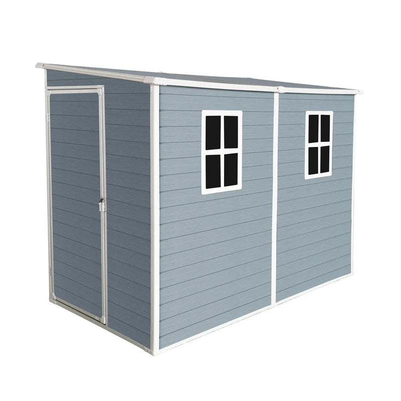 Outdoor Storage Shed With Floor Resin Shed With Two-Window, Waterproof, Lockable Doors For Patio, Yard, Lawn by HouseOfZazla
