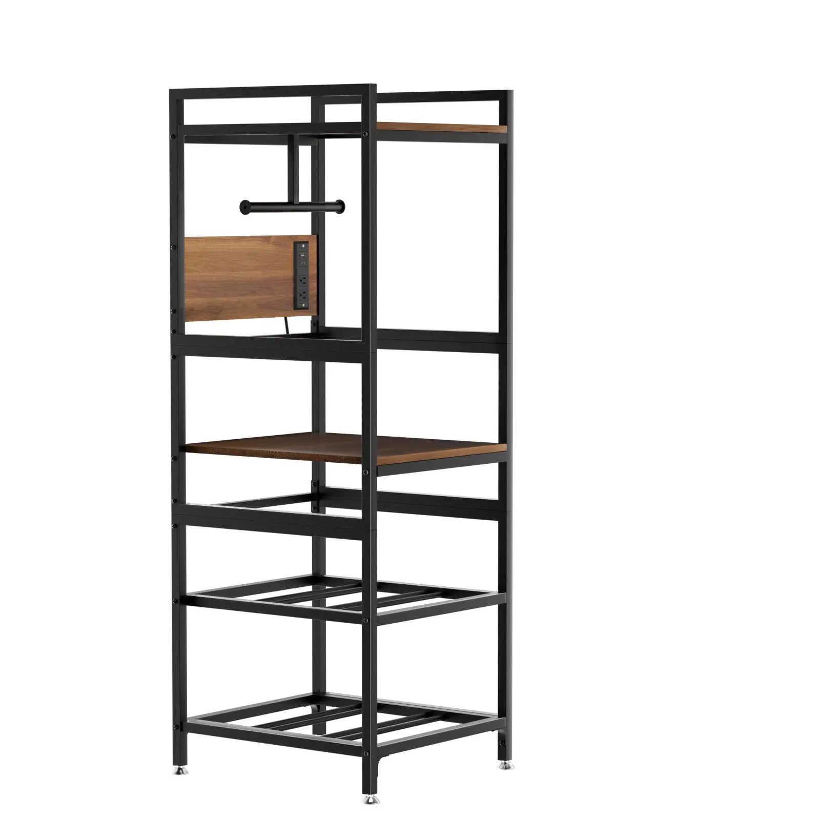 3D Printer Stand With Filament Storage, T-Type Holder, Built In Power Panelб Open Frame Printer Workstation - Black by Unique Piece Furniture