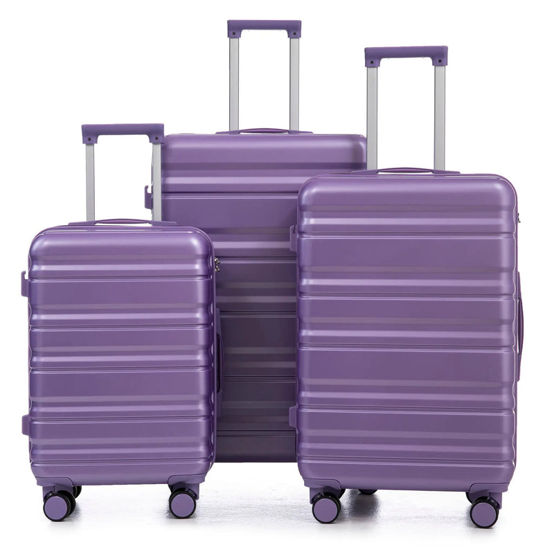 HIFINE Tourist 3-Piece ABS Spinner Wheel Luggage Set (Purple) by HouseOfZazla