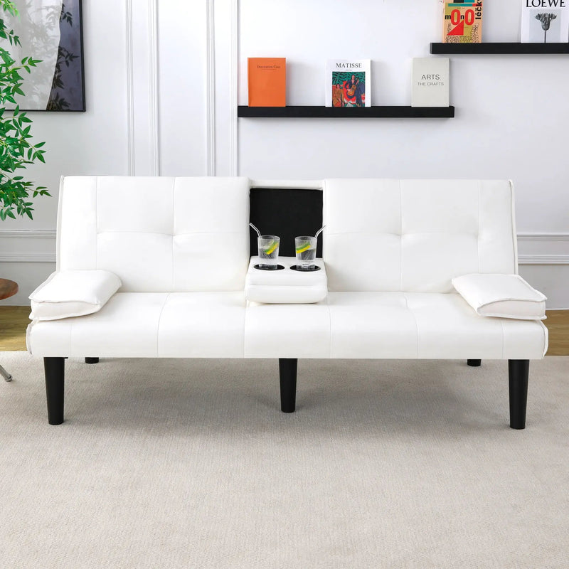 Sofa Bed With Foldable Design And Cup Holder by HouseOfZazla