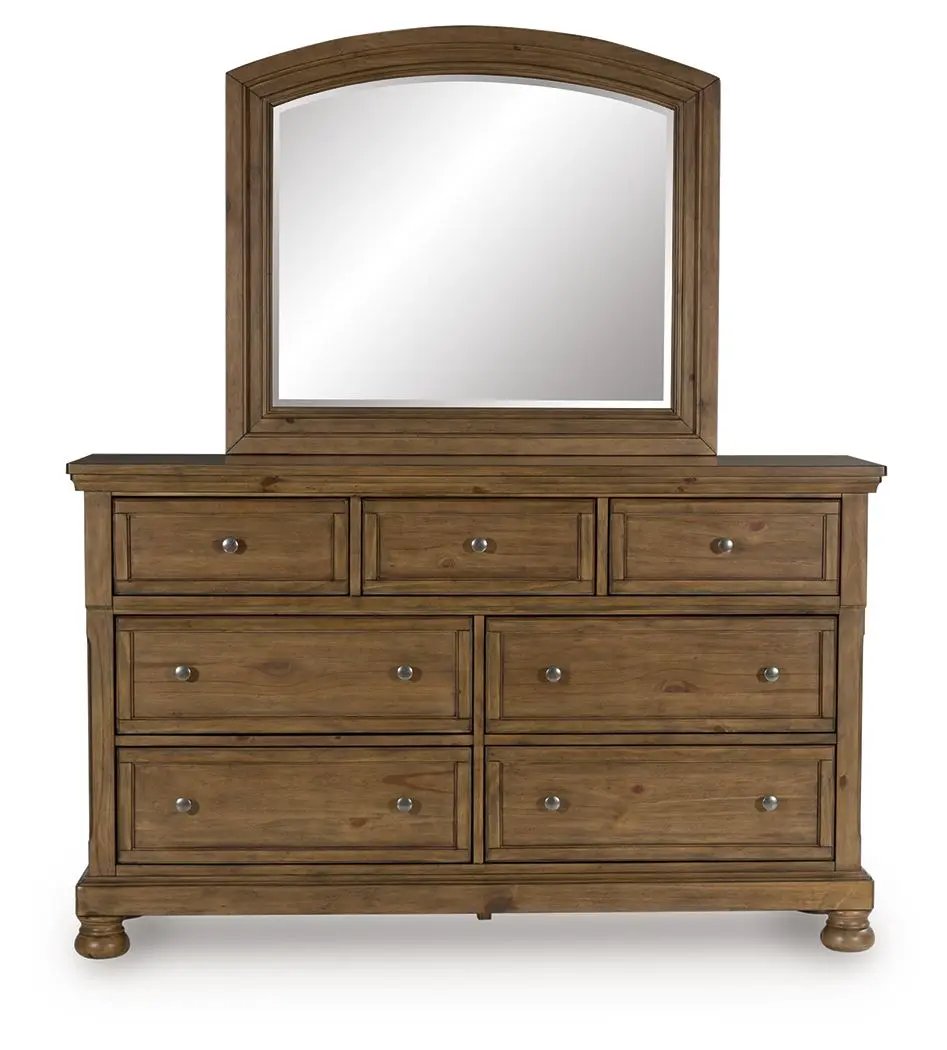 Feddinger - Dresser And Mirror - Medium Brown by Unique Piece Furniture