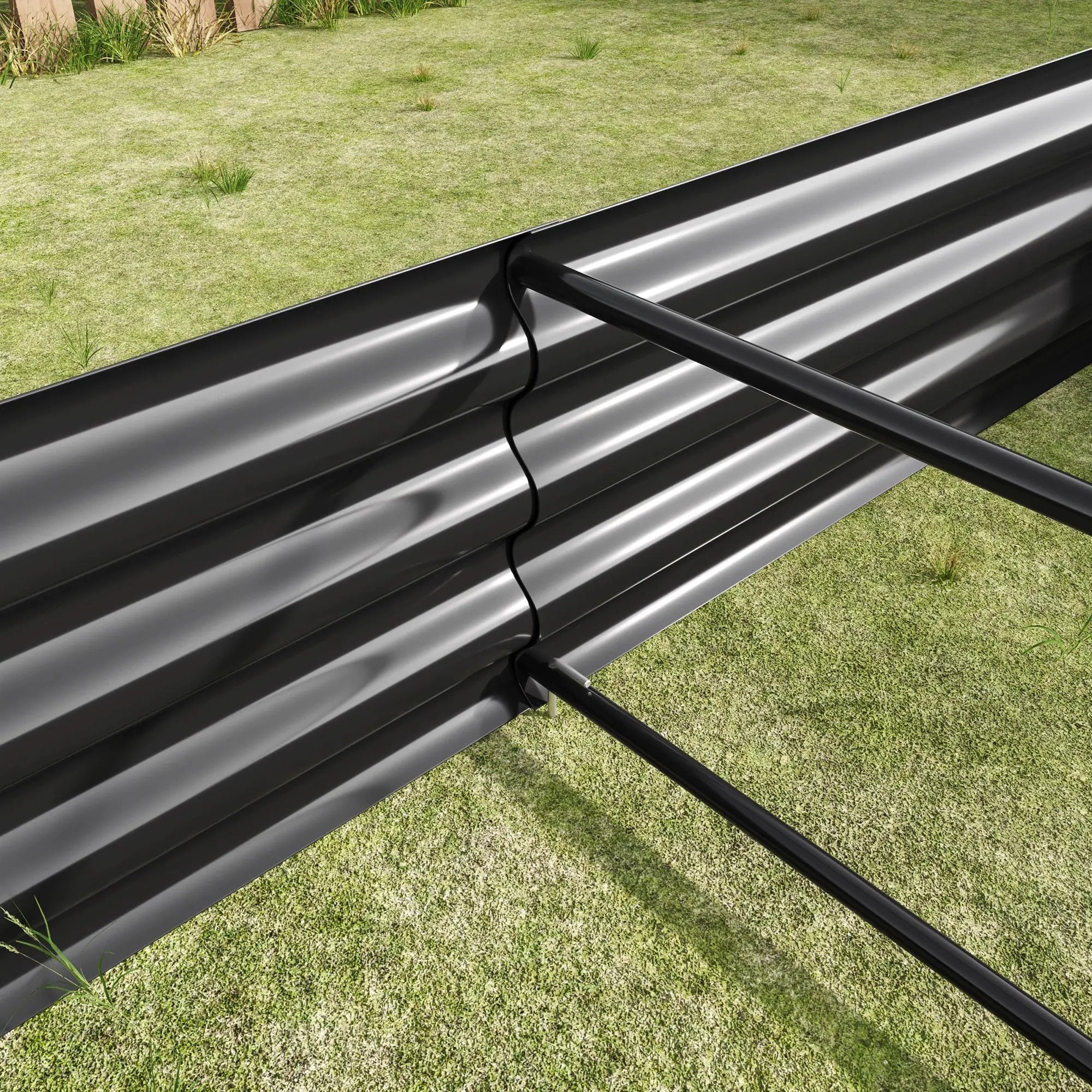 Raised Garden Bed Outdoor 6×3×1 ft Metal Raised Rectangle Planter Bed by HouseOfZazla