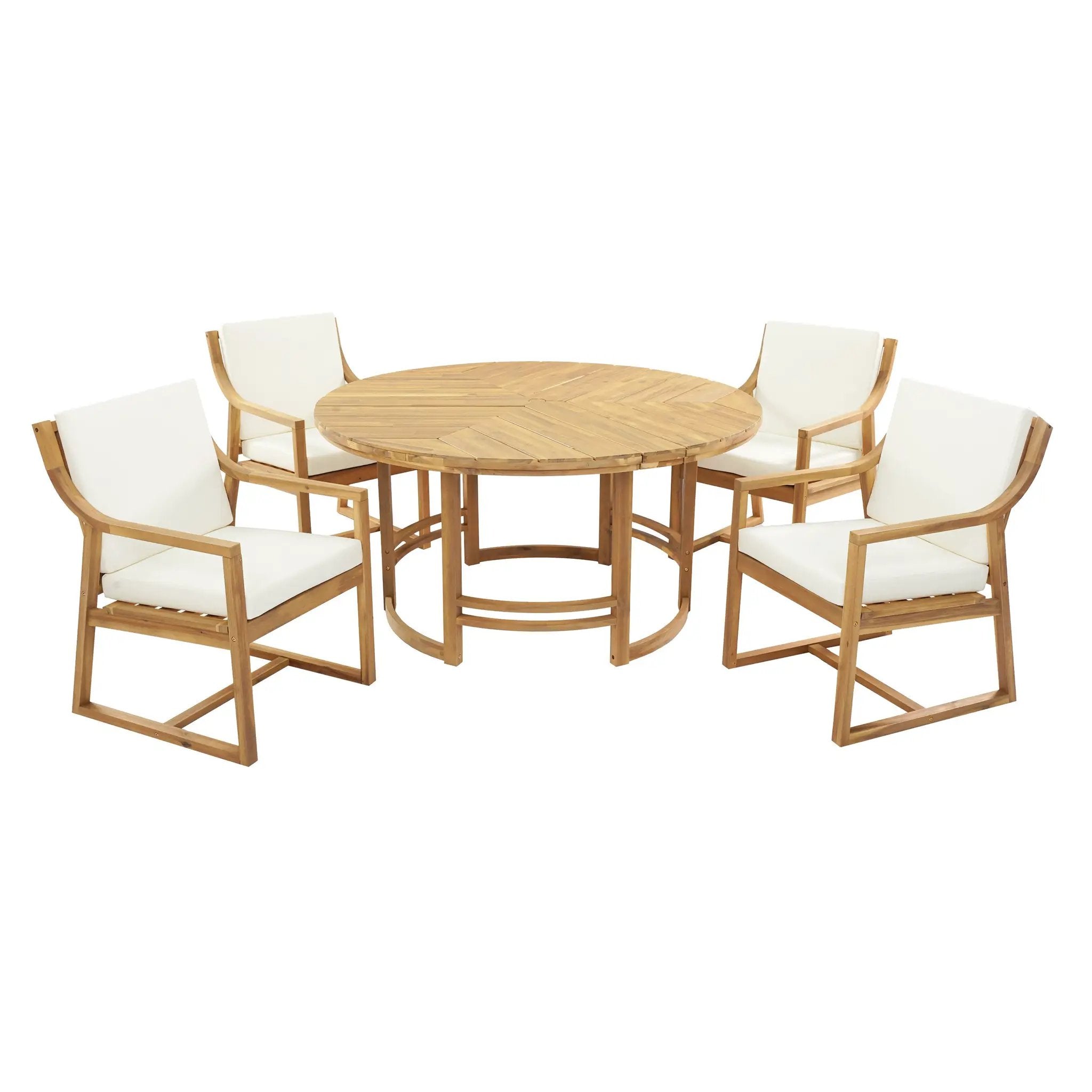 Outdoor Dining Set 5-Piece Patio Table And Chairs Set with Umbrella Hole by HouseOfZazla