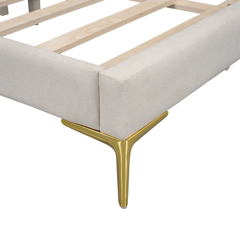Upholstered Daybed With Headboard And Armrest, Support Legs by HouseOfZazla