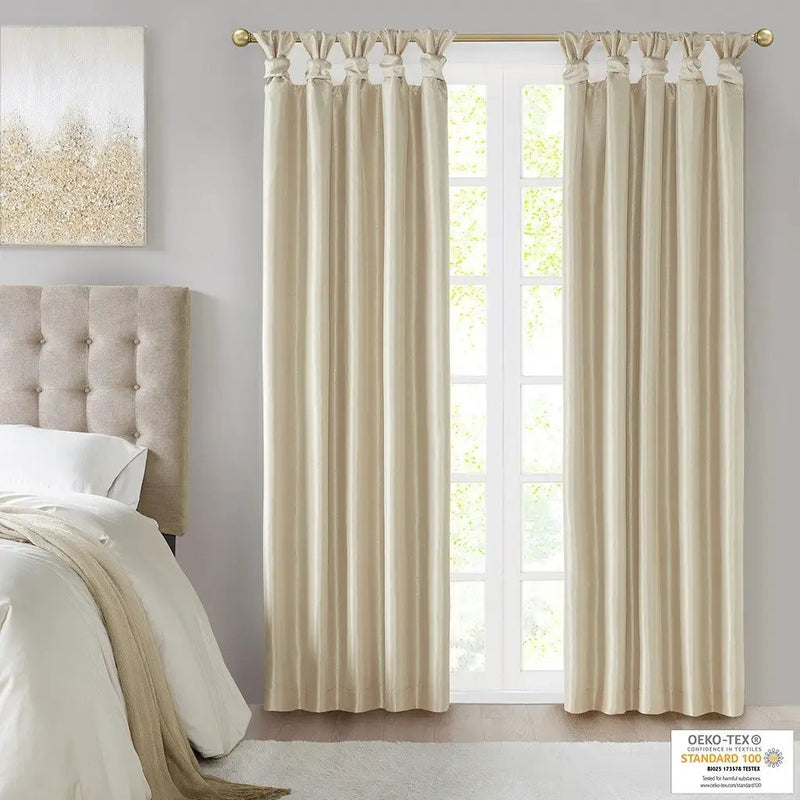 Twist Tab Total Blackout Window Curtain Panel Champagne 50x95 by HouseOfZazla
