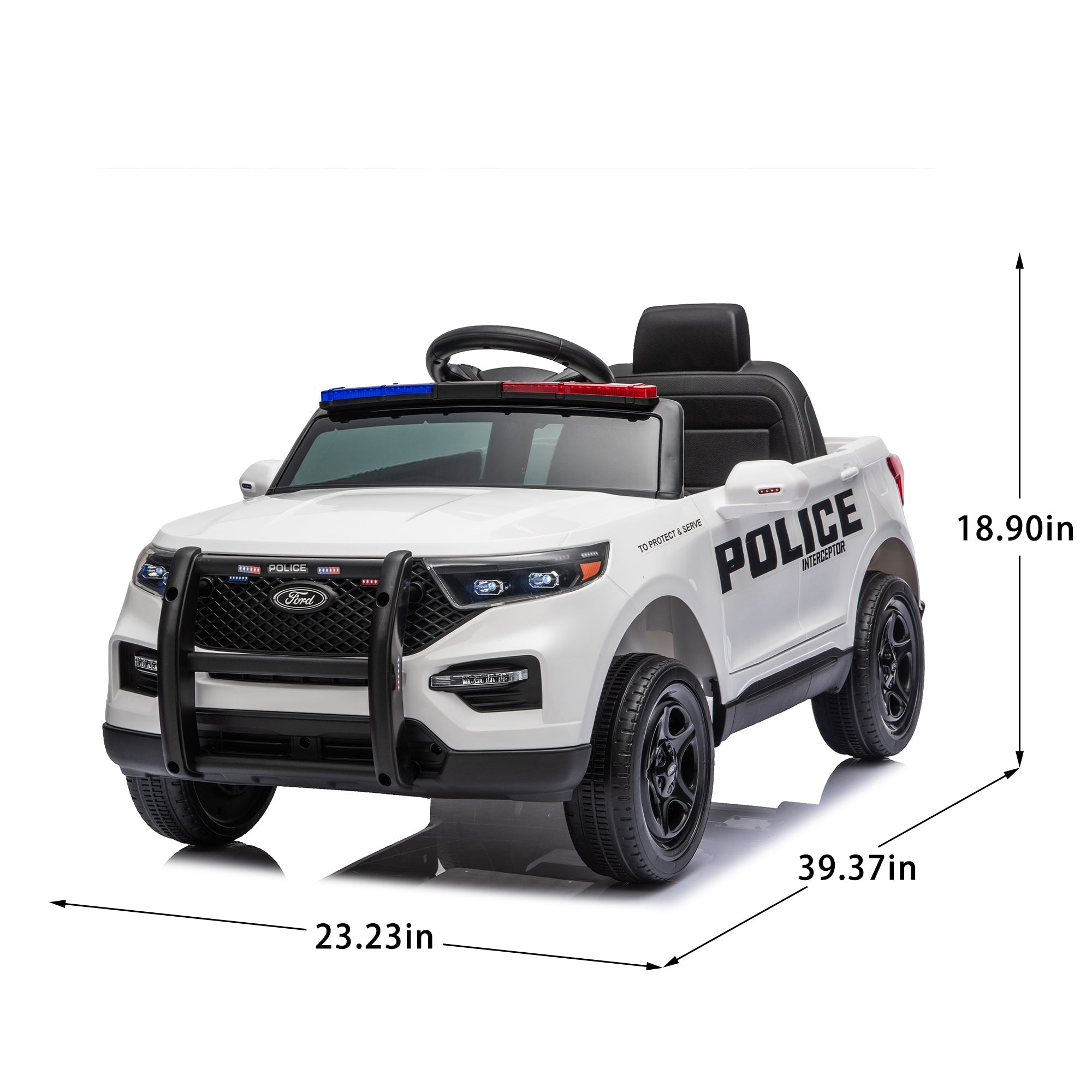 Licensed Ford Police 12V Ride-On Truck with Parental Remote Control by HouseOfZazla