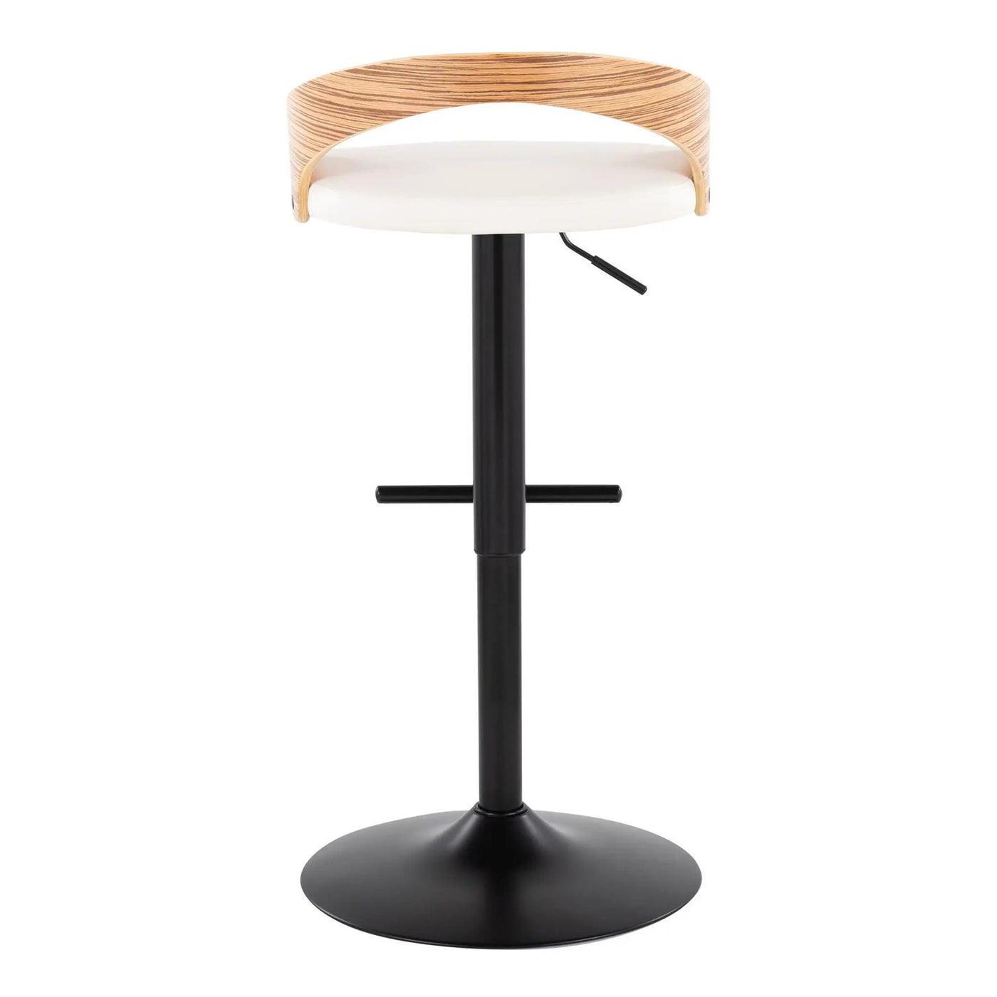Grotto - Contemporary Adjustable Barstool With Swivel & Straight T Footrest (Set of 2) by HouseOfZazla
