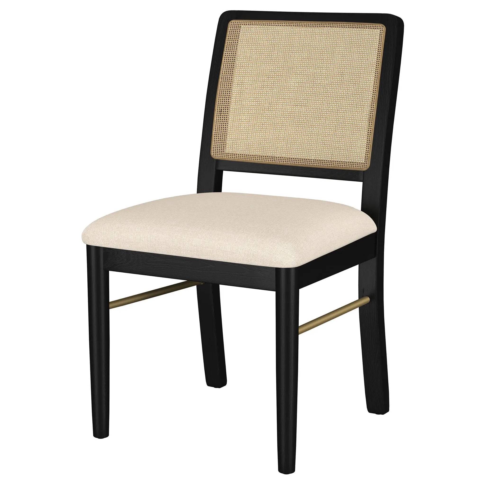 Arini Rattan Cane Dining Side Chair Black (Set of 2) by Unique Piece Furniture
