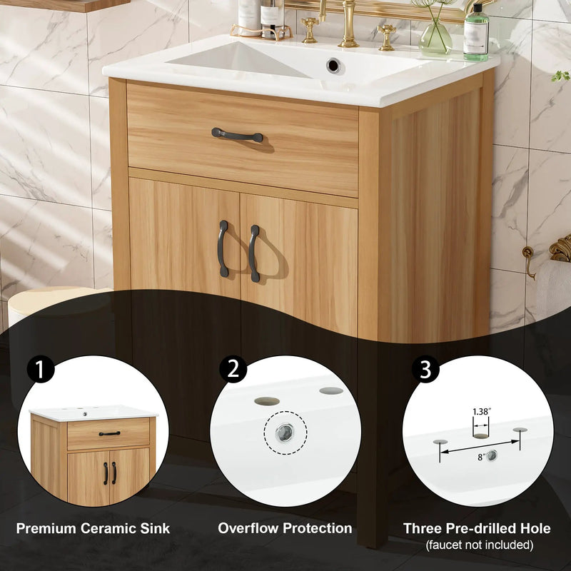 48" Bathroom Vanity with Solid Wood Frame by HouseOfZazla