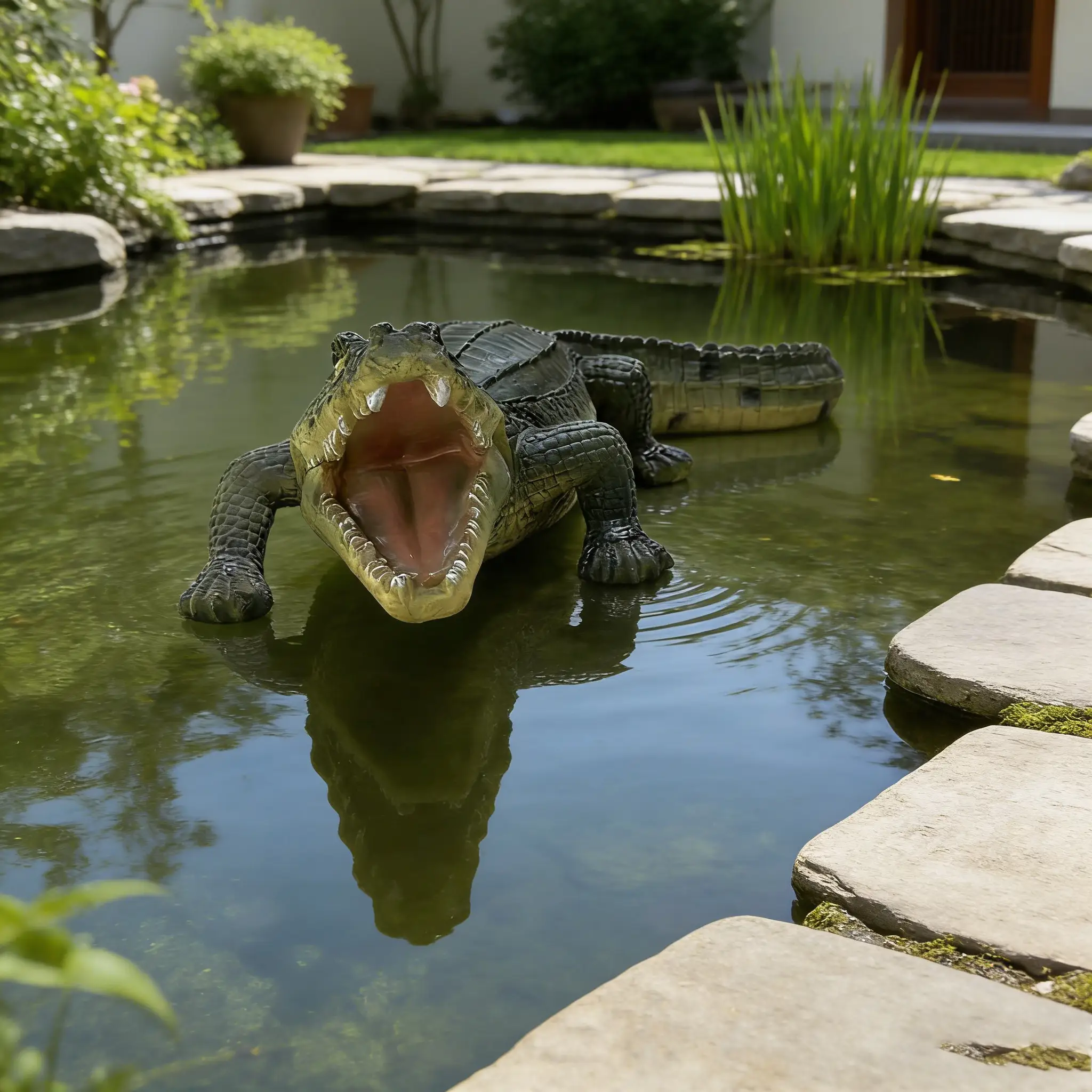 23" Simulated Crocodile Garden Statue by HouseOfZazla