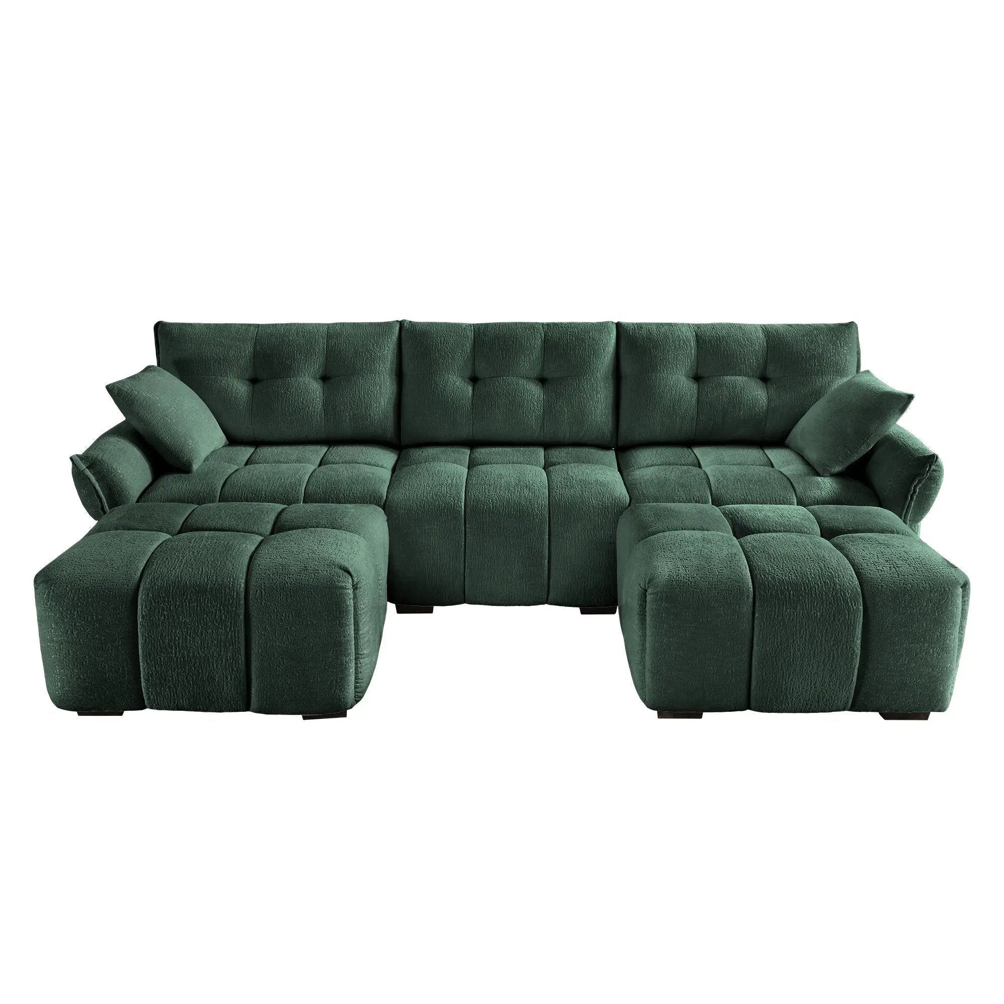 3 Seater Sofa Set With Ottoman And Throw Pillows by HouseOfZazla