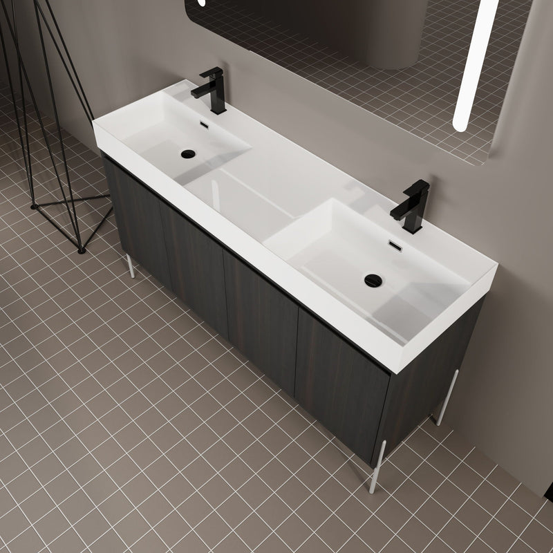 Freestanding Bathroom Vanity With Resin Sink And Storage Cabinet by HouseOfZazla