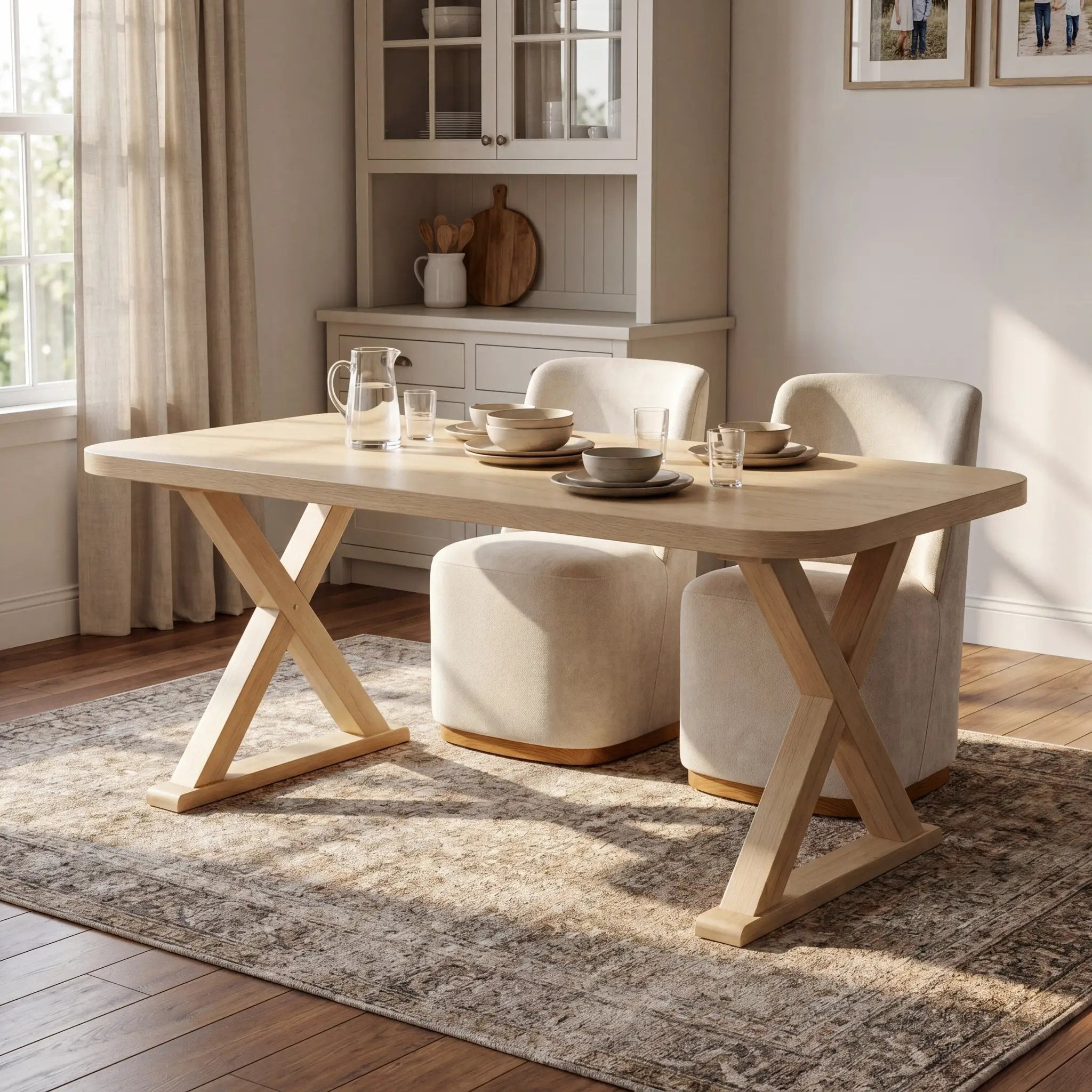 Natural Oak Veneer Dining Table by HouseOfZazla