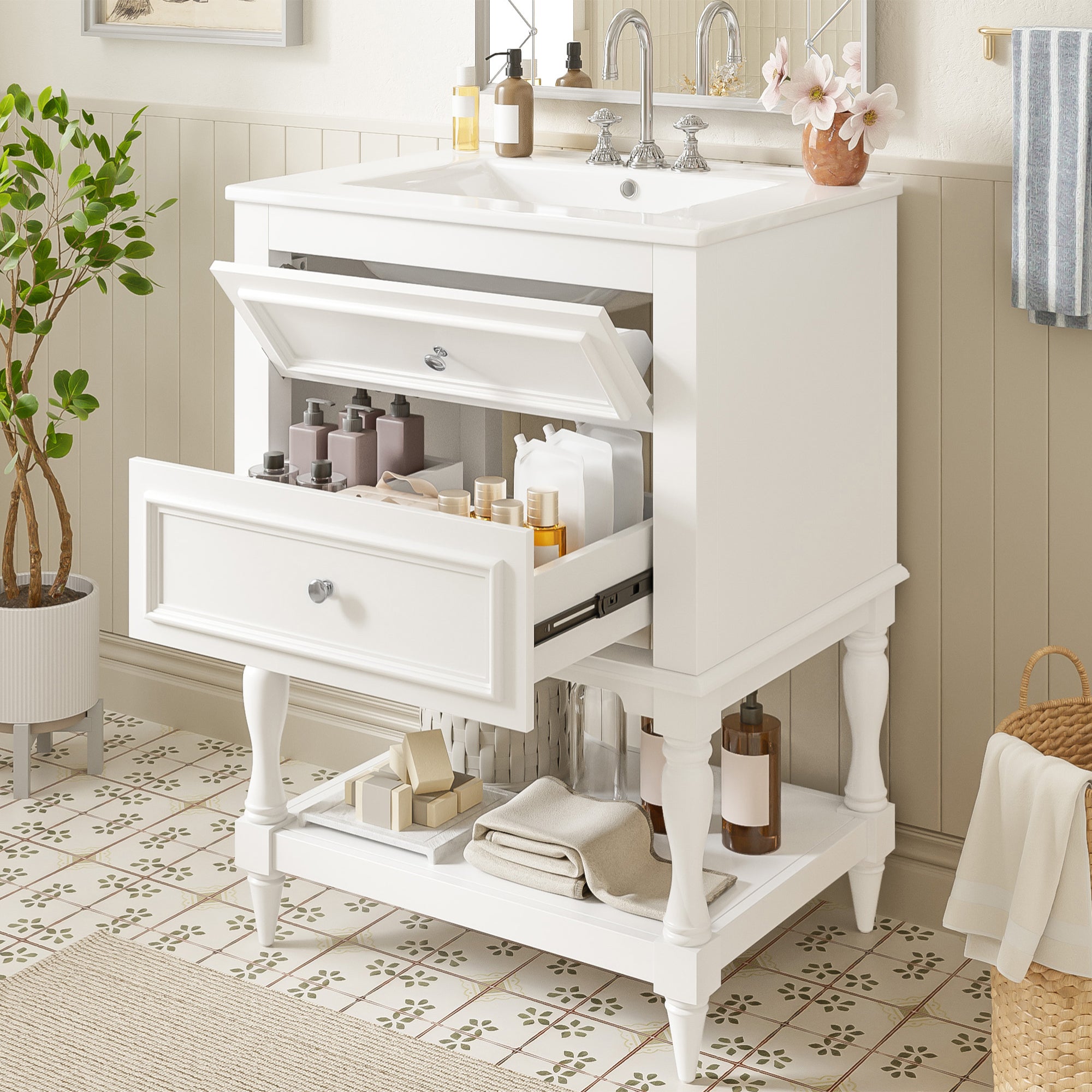 24" Bathroom Vanity with Ceramic Sink by HouseOfZazla