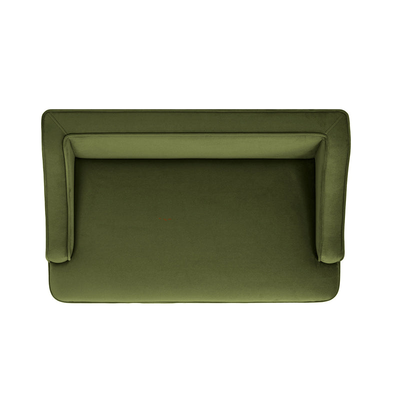 Duchess 33' Medium Princess Pet Bed Sofa with Fringe Skirt, Olive Green Velvet by HouseOfZazla